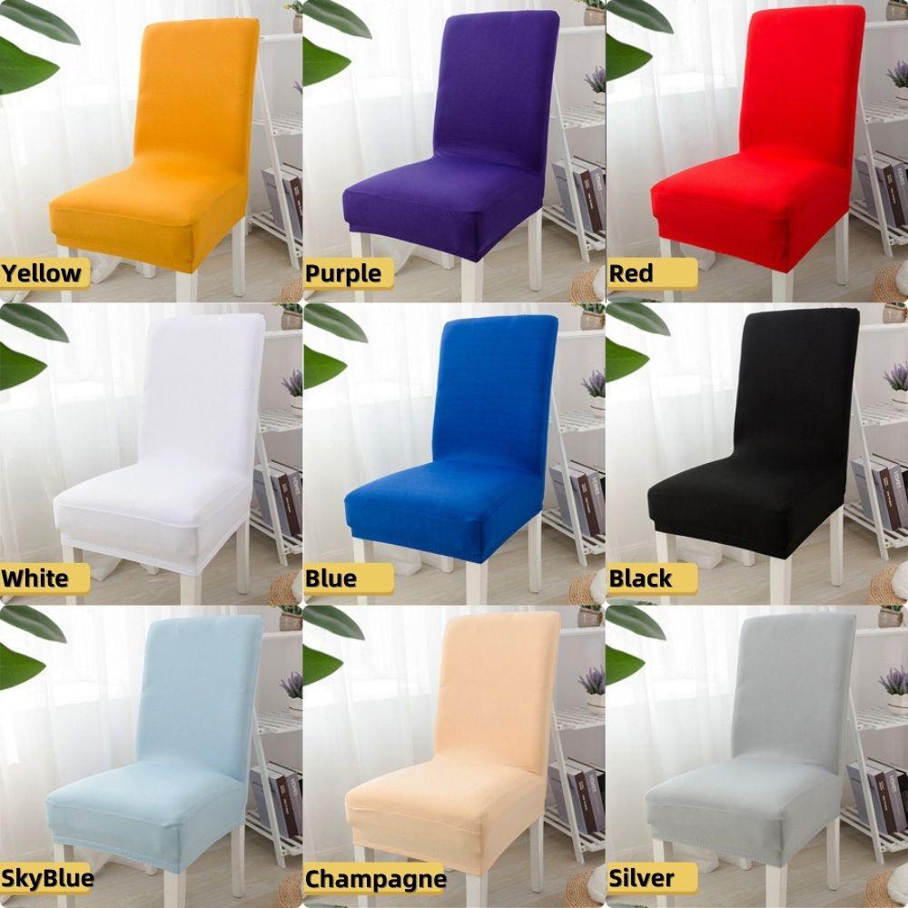 1 Vỏ Bọc Ghế Co Giãn Màu Trơn Trang Trí Phòng Ăn / Khách Sạn