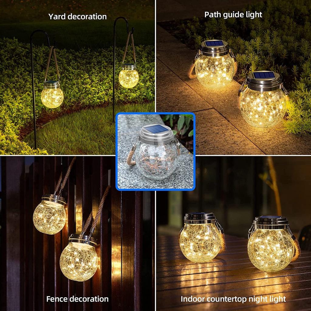 Đèn Lồng Treo Trang Trí 30 LED Chống Nước Sử Dụng Năng Lượng Mặt Trời