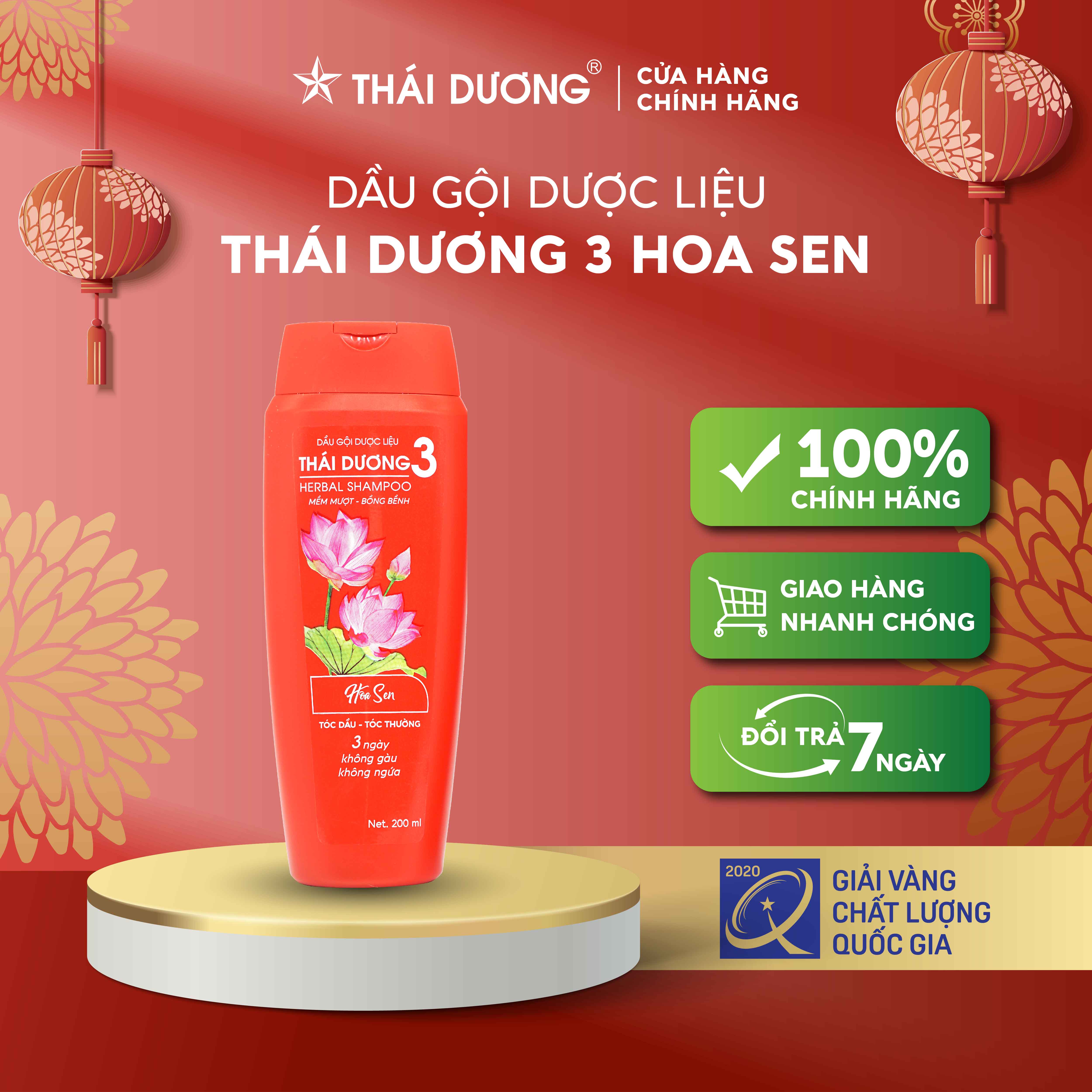 Bộ Dầu Gội - Dầu Xả Thái Dương 3 Hương Hoa Sen dung tích 200ml - Sao Thái Dương