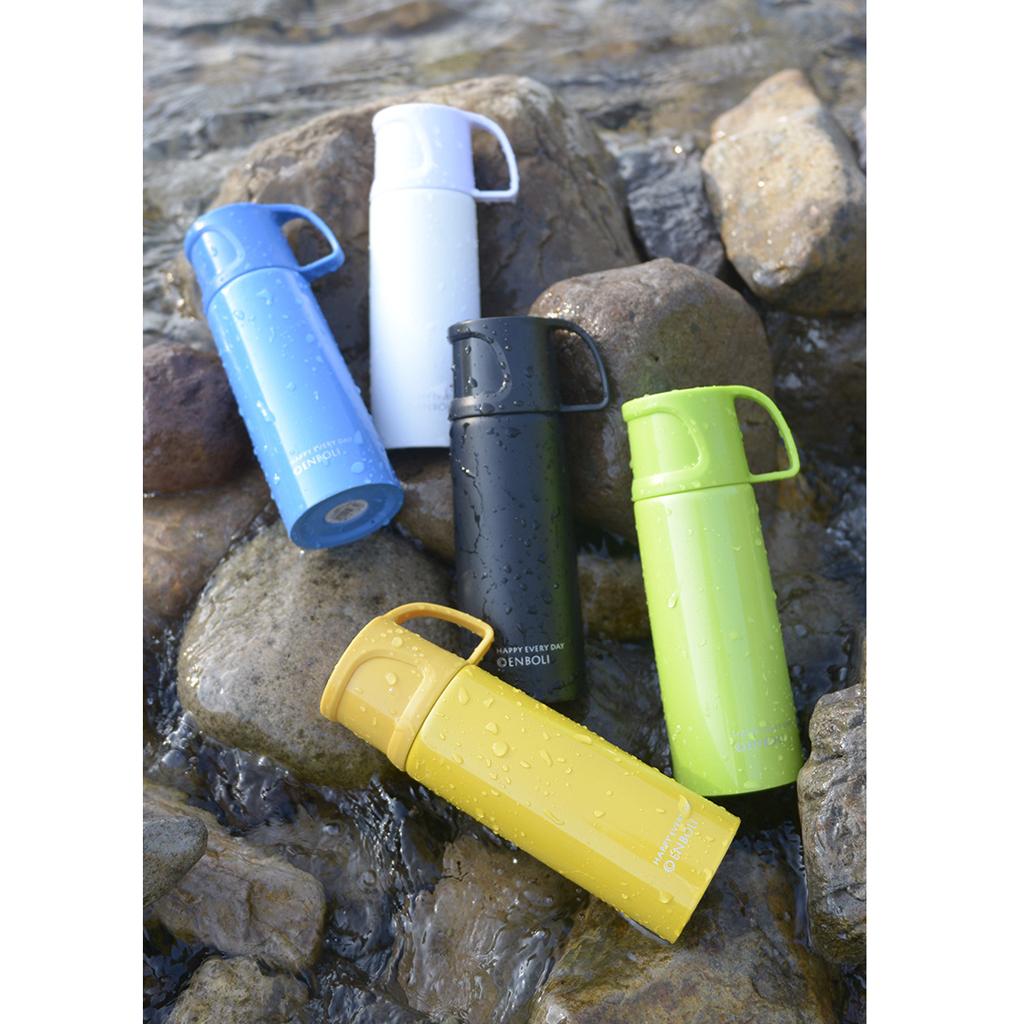 500ml Stainless Steel Vacuum Insulated Mug Coffee Tea Cup with Cup White