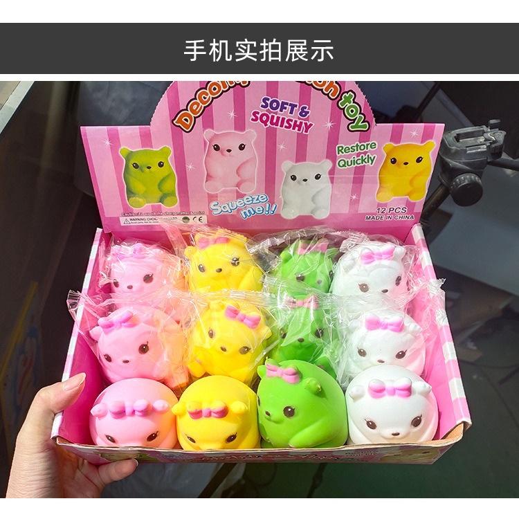 Ngựa 1 mái nhắm mắt 1 sừng Squishy Mochi đồ chơi giải nén mềm mịn dễ thương chân thực giảm stress co dãn đàn hồi ngộ ngh