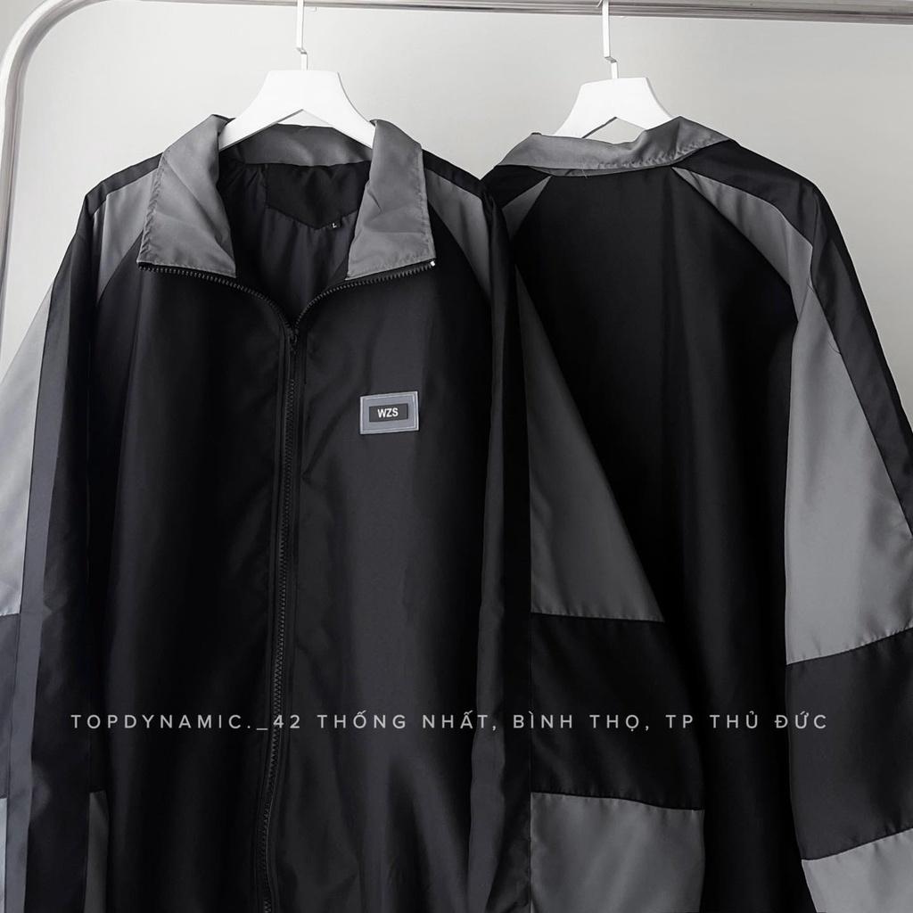 Áo khoác dù phối &quot; WZS &quot; / form rộng unisex (Ảnh shop tự chụp)