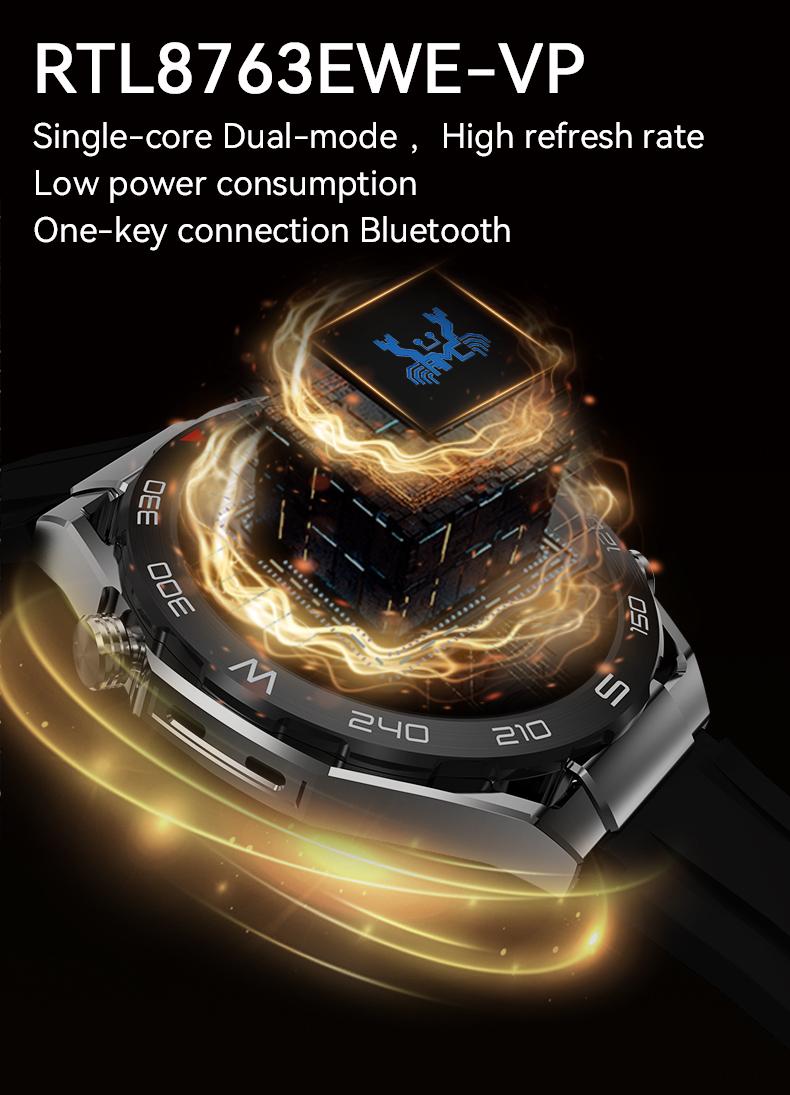 Đồng hồ thông minh HD Ultimate mới dành cho nam giới Đồng hồ thông minh NFC sạc không dây Bluetooth Cuộc gọi GPS Tracker Vòng đeo tay thể dục 2023 Màn hình HD