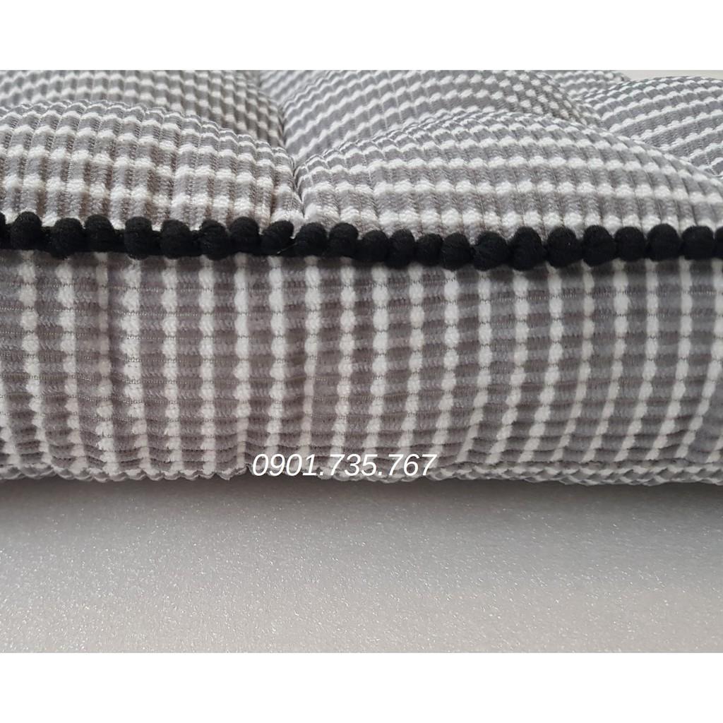 Đệm ngồi bệt, Nệm lót ghế sofa Nhung tăm nhiều màu 40x40x6cm