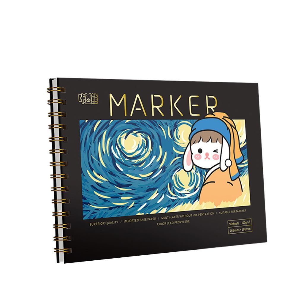 Side Spiral Bound 50 Sheets Sketchpad Artistic for  Toddlers Kids 16K