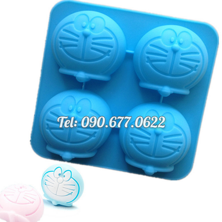 Khuôn silicone làm bánh, rau câu, socola 4 hình Doremon – Mã số 1373
