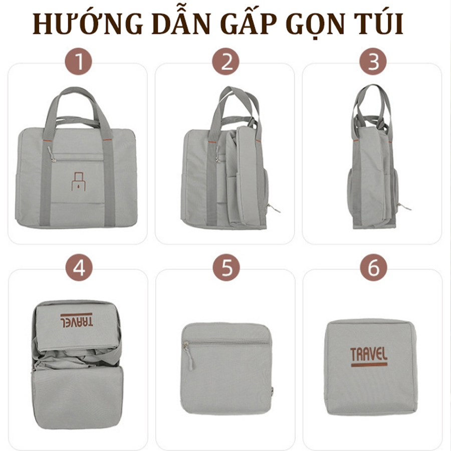 Túi Du Lịch Gấp Gọn Kiểu Hàn Quốc Mẫu Mới - Túi Đựng Đồ Cá Nhân Gấp Gọn (KT=46x38x19cm)