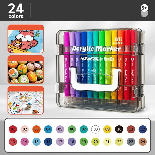 Hộp 24 Bút Lông Màu Acrylic Marker - Truecolor ZCM-7353-24