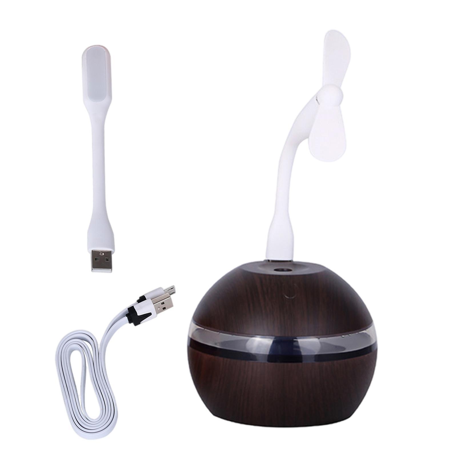 Essential Oil Diffuser with Small Fan LED Light Mist Purifier Bedroom