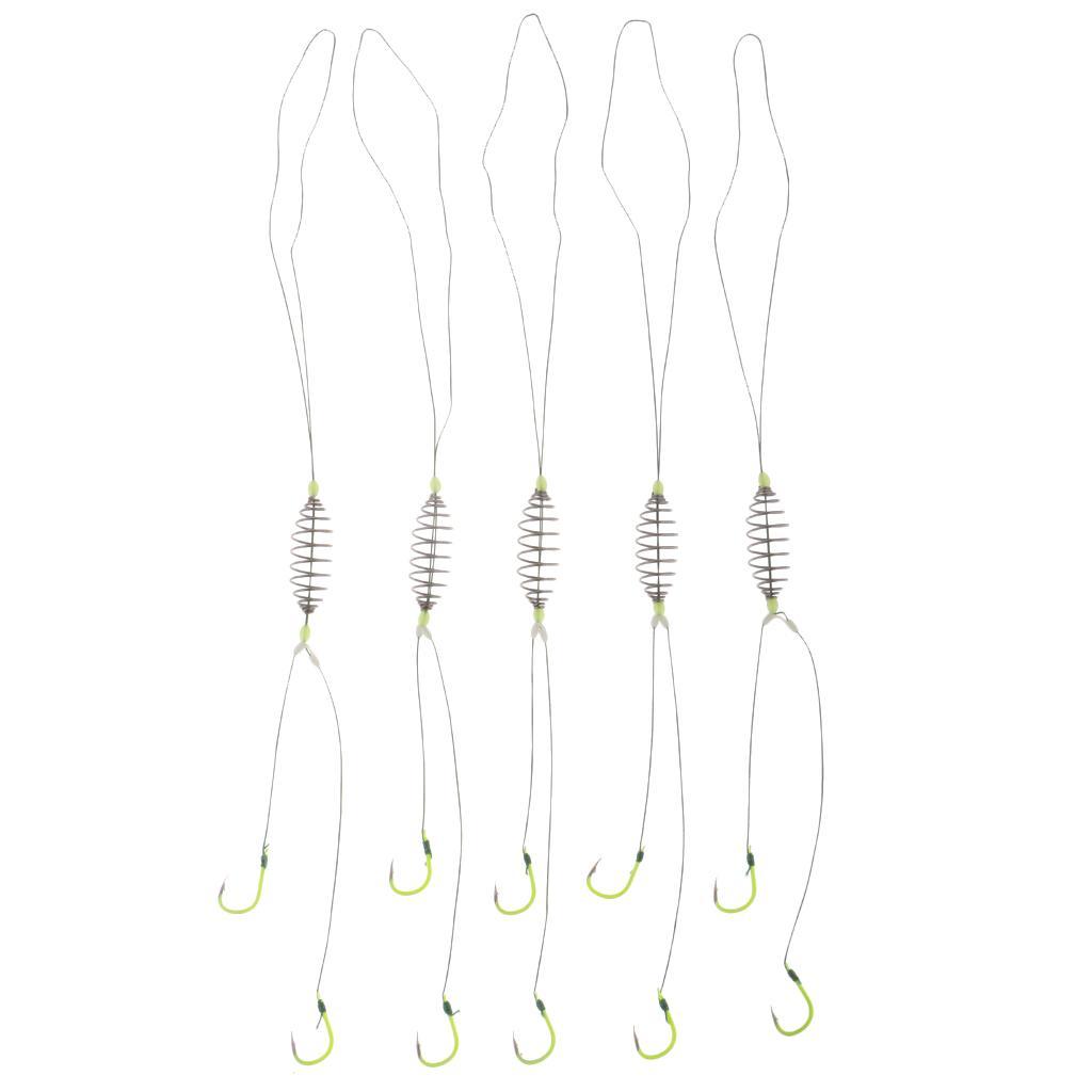 5 Pieces Spring Explosion Fishing Hook Group Carp Fishing Circle Barbed Hook