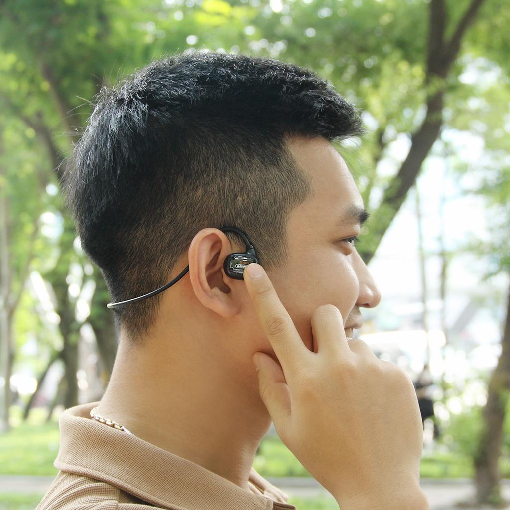 Tai nghe dẫn xương thể thao Bluetooth Remax RB-S7 Dẫn truyền âm thanh qua xương sọ, không gây đau tai - Hàng Chính Hãng Remax