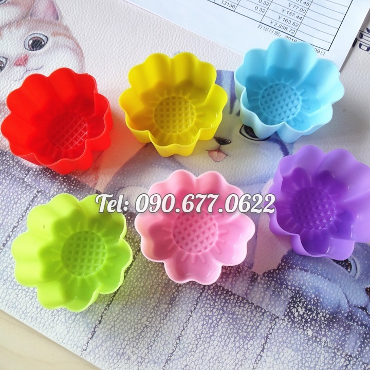 Bộ 10 khuôn silicon 3 lớp làm bánh, rau câu, bánh bông lan, bánh da lợn, bánh Cookie hoa hướng dương – Mã số 1163