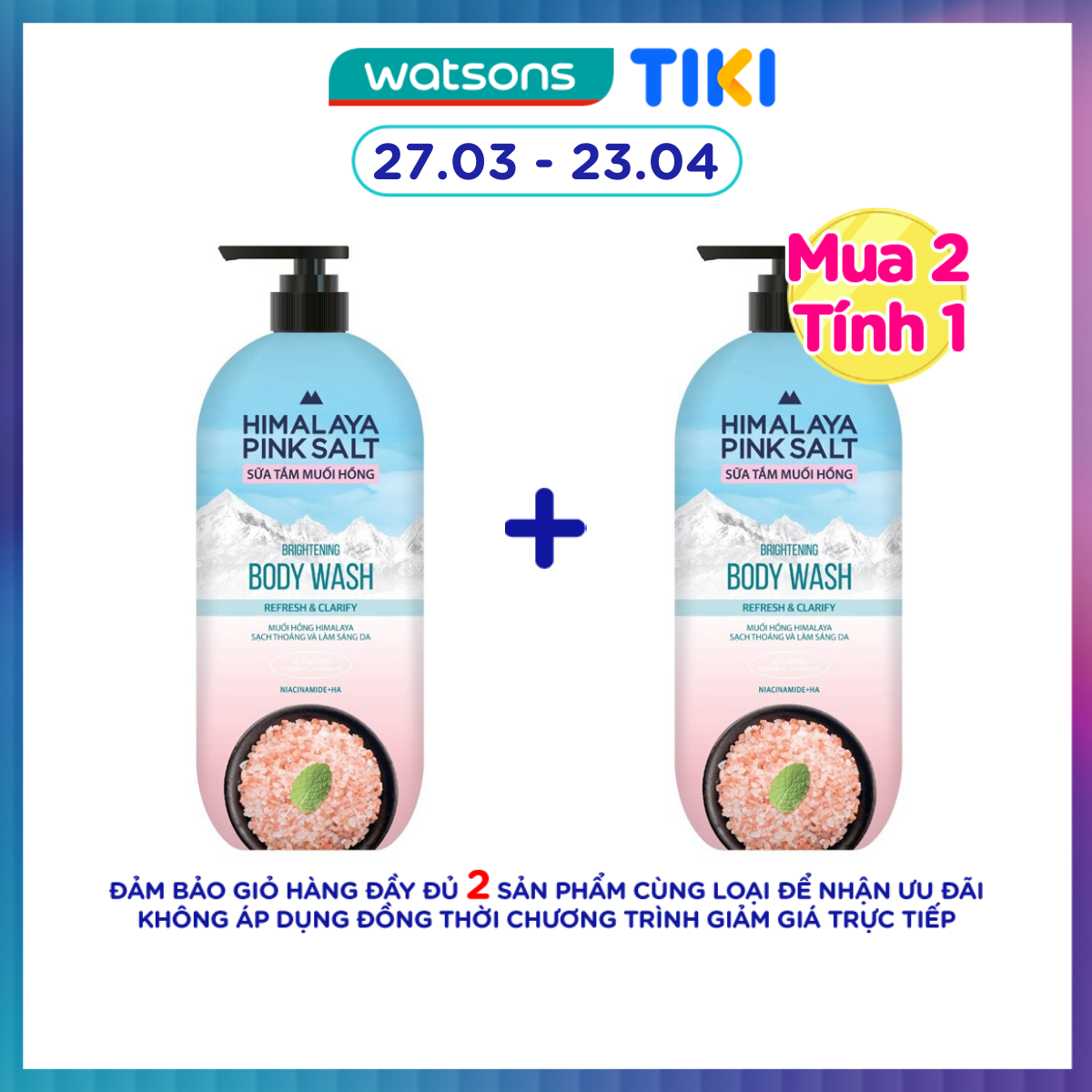 Sữa Tắm Muối Hồng Himalaya Tươi Mát Và Sảng Khoái Refresh &amp; Clarify 800g