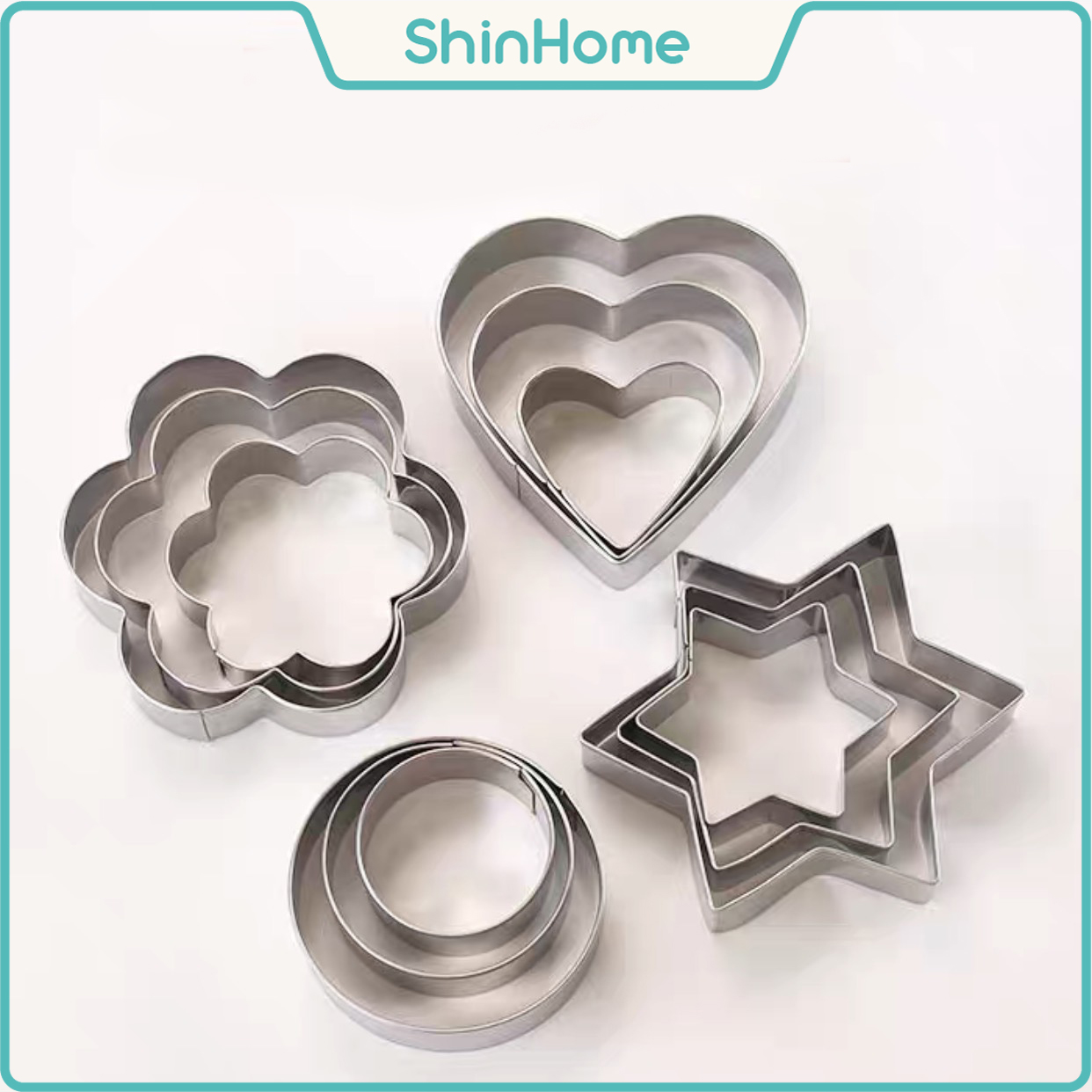 Set 12 khuôn cắt bánh, nhấn bánh tạo hình bánh quy Cookie Cutter