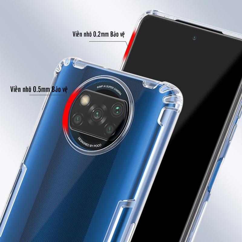 Ốp lưng cho Xiaomi Poco X3 NFC TPU trong suốt Nillkin NATURE - Hàng nhập khẩu