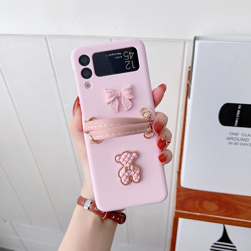 Ốp lưng cho samsung Zflip3 - Zflip4 - Z flip3 - Z Flip4 - Z flip 3 - Z flip 4 hồng pastel