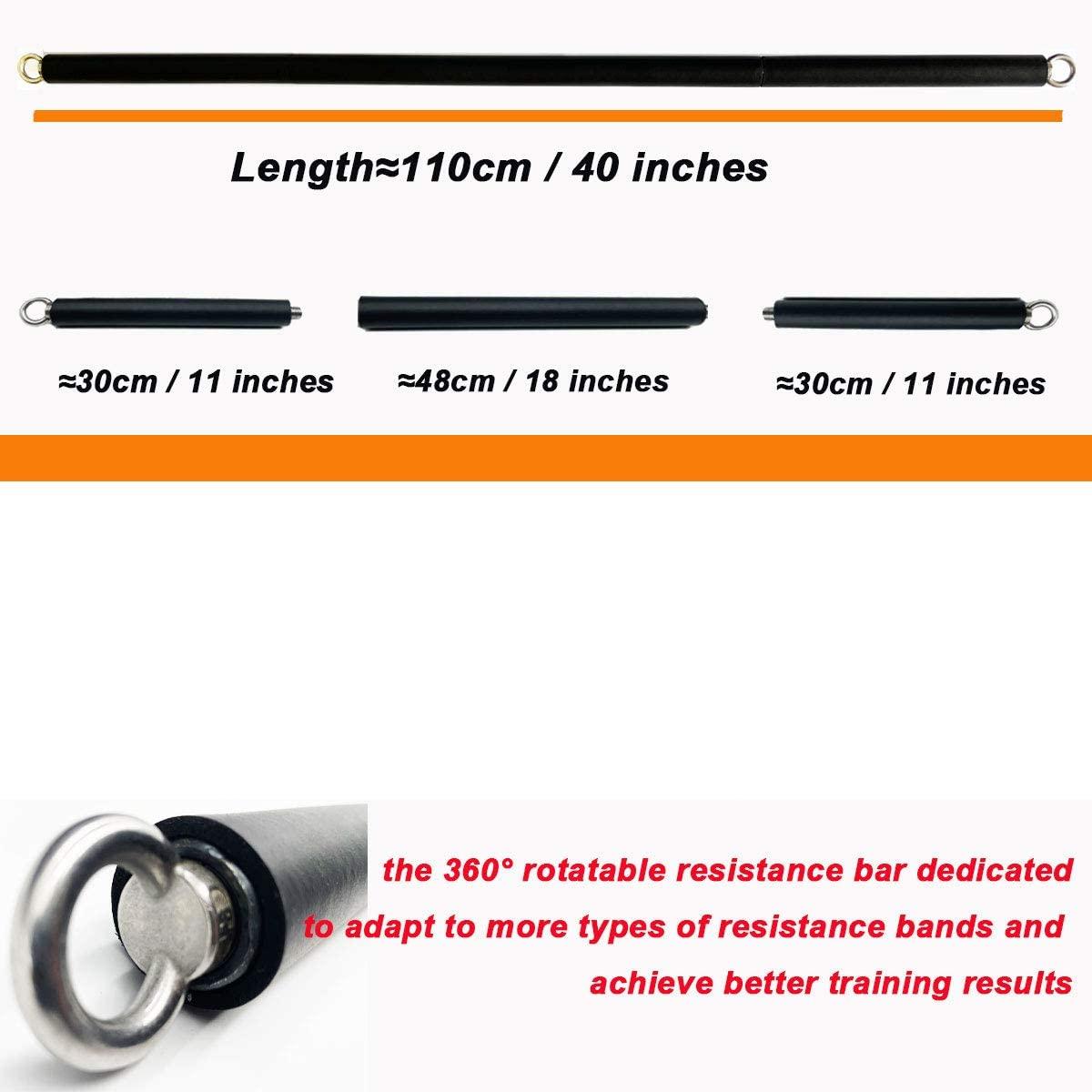 Thanh tập luyện phù hợp với tất cả các dải điện trở với clip băng tay di động thanh tập thể dục cho tập thể dục tập thể dục tại nhà Color: bar and 250lbs-19pcs