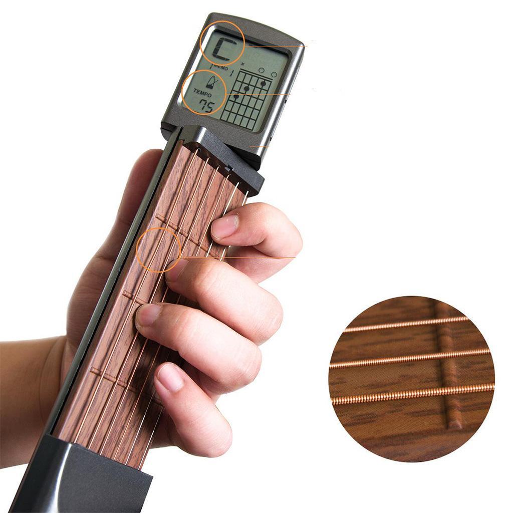 Black Pocket Guitar Trainer Gadget Practice Tool Musical Instrument
