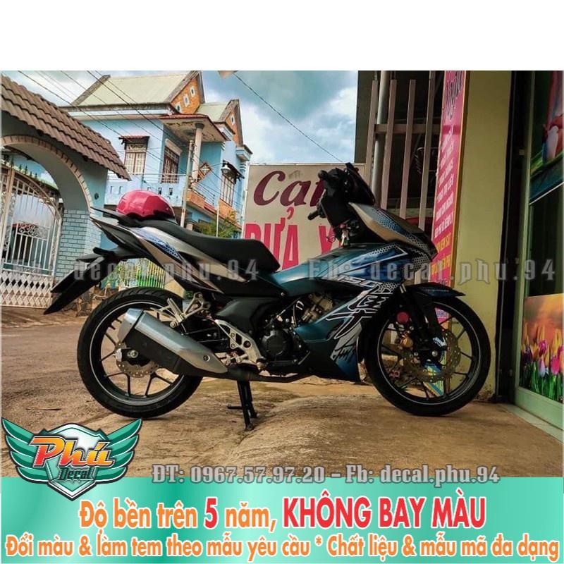 Tem rời Winner X xanh bạc Hayabusa
