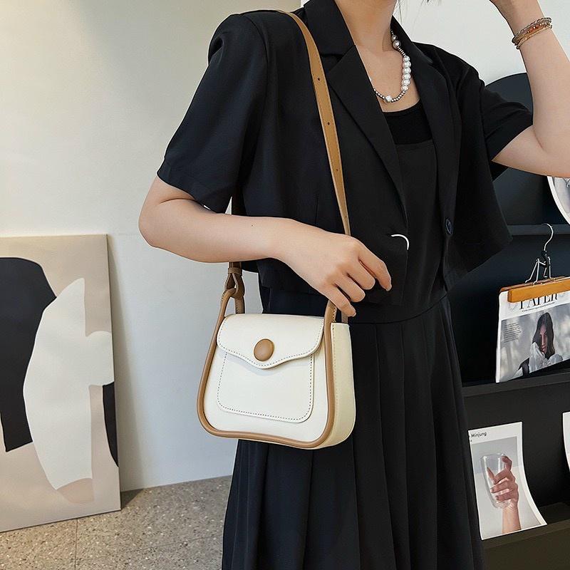 Túi đeo chéo nữ, đeo vai ZUCI A29 size 22cm da viền một cúc đẹp xinh phong cách Hàn Quốc nữ tính, dễ thương