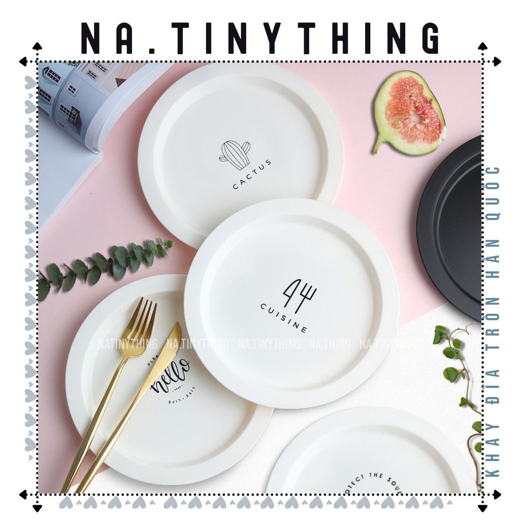 Khay đĩa tròn, dĩa ăn sáng, đạo cụ chụp ảnh nhựa cao cấp phong cách Hàn Quốc Vintage Decor