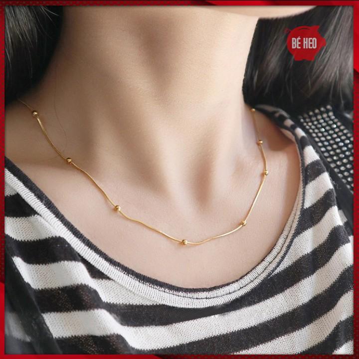 Dây chuyền titan hạt bi xinh xắn - Trang sức Bé Heo BHDC262