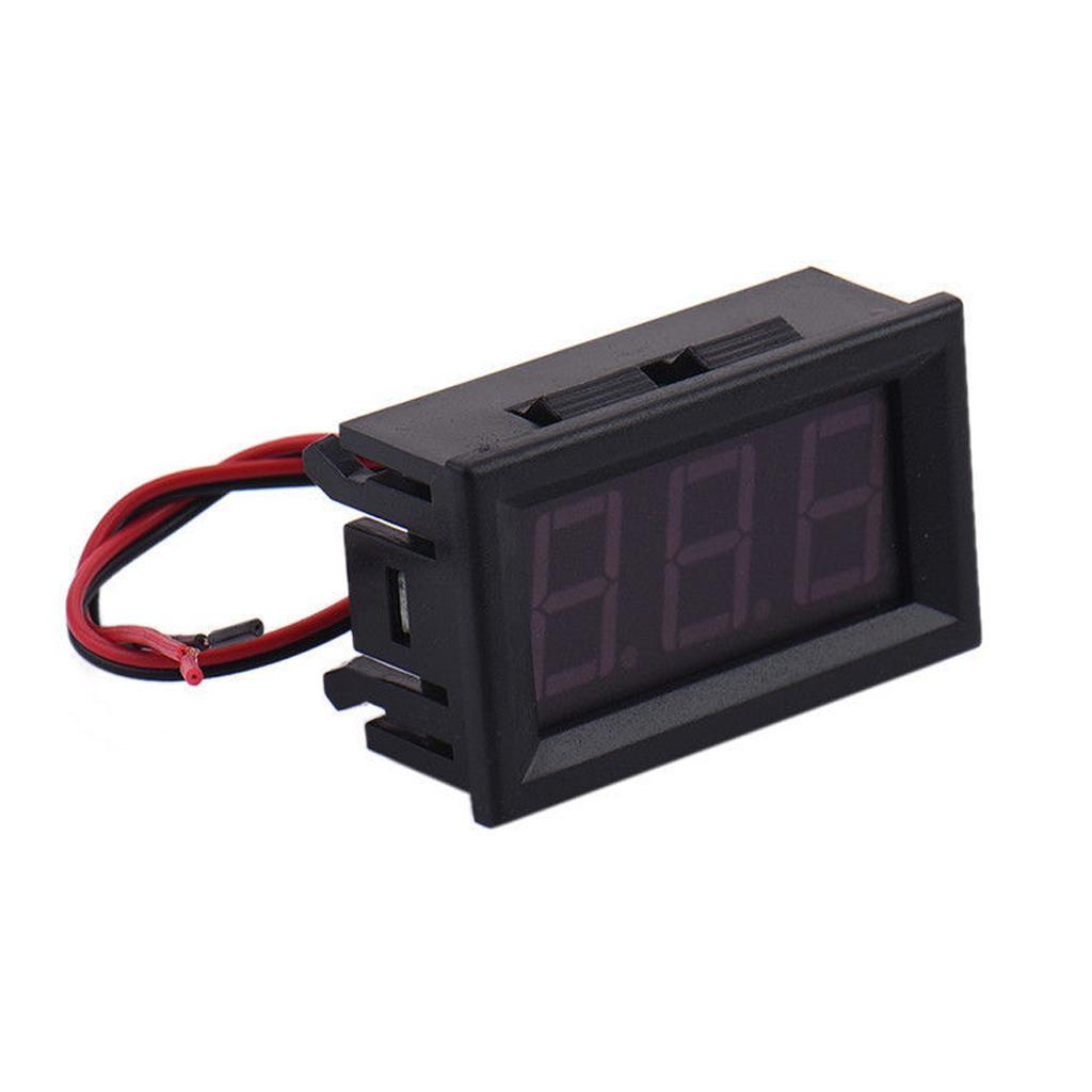 2 Pcs 2 Wire DC5-120V Red LED 3-Digit Display Voltmeter Volt Meter Panel Red