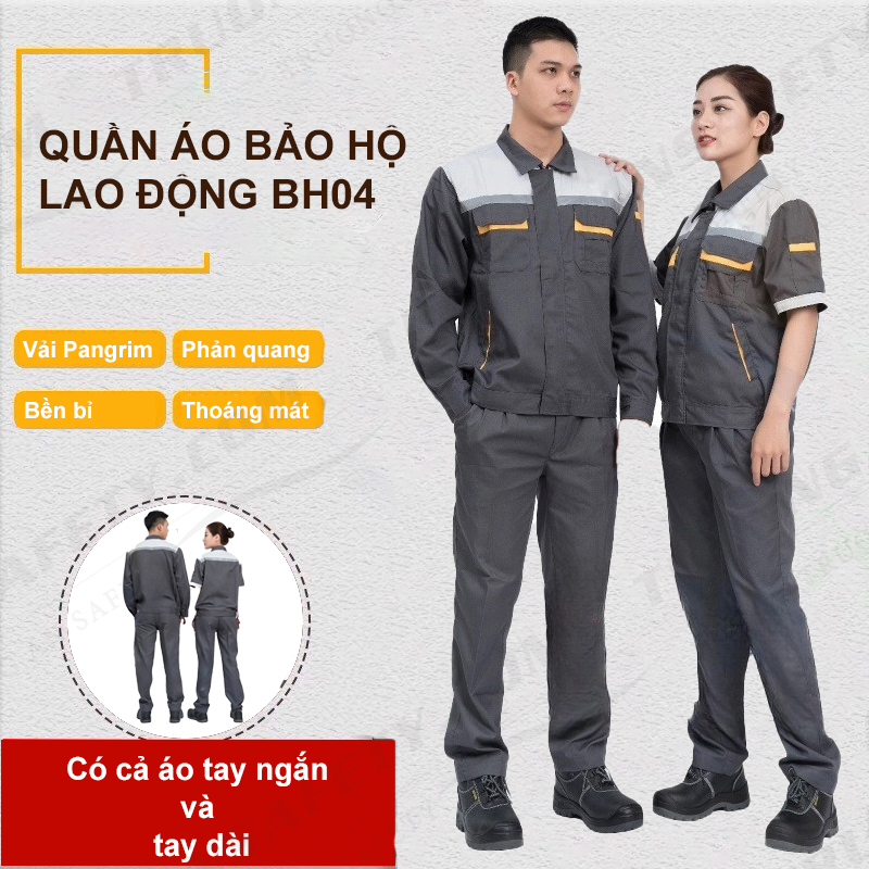 Quần áo lao động BH04 - chất liệu vải Pangrim - nhận in logo từ 2 áo