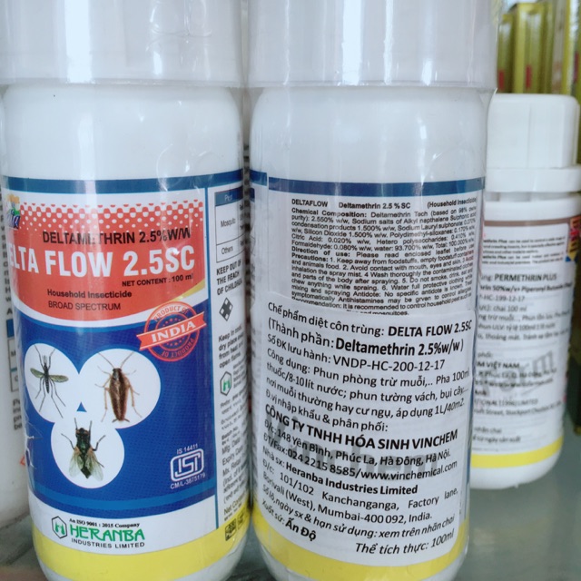 Chế phẩm diệt côn trùng ruồi muỗi Delta Flow 2.5 SC - Nhập khẩu Ấn Độ