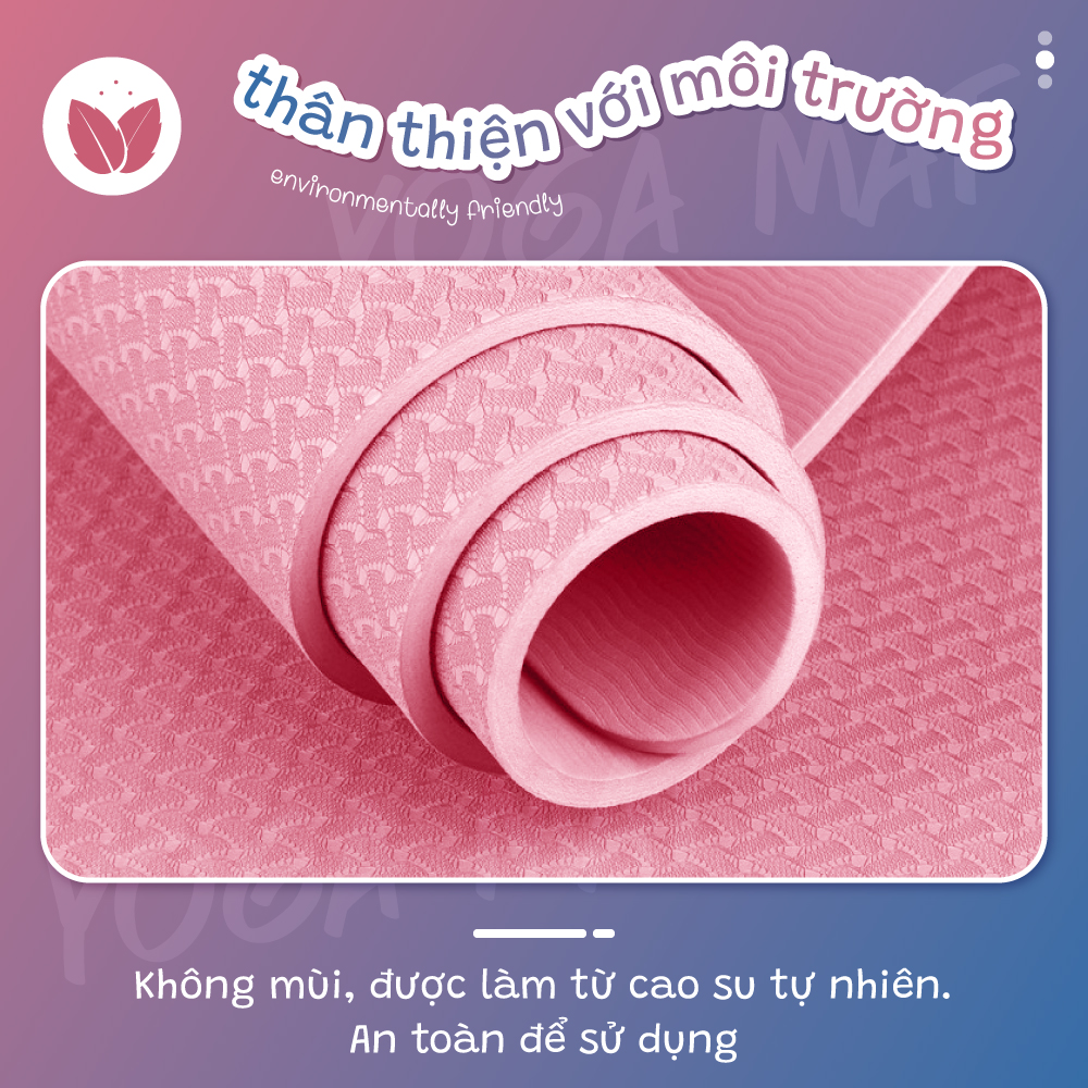 BG Thảm Tập Yoga Định Tuyến TPE YOGA MAT 6012 Chọn Màu – Chọn Độ Dày + Bao Thảm Tập Yoga + Dây Buộc Thảm Tập Yoga (hàng nhập khẩu)