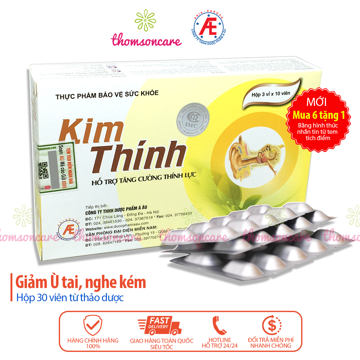 Kim thính - Có tem tích điểm chính hãng - Giảm ù tai, nghe kém từ thảo dược