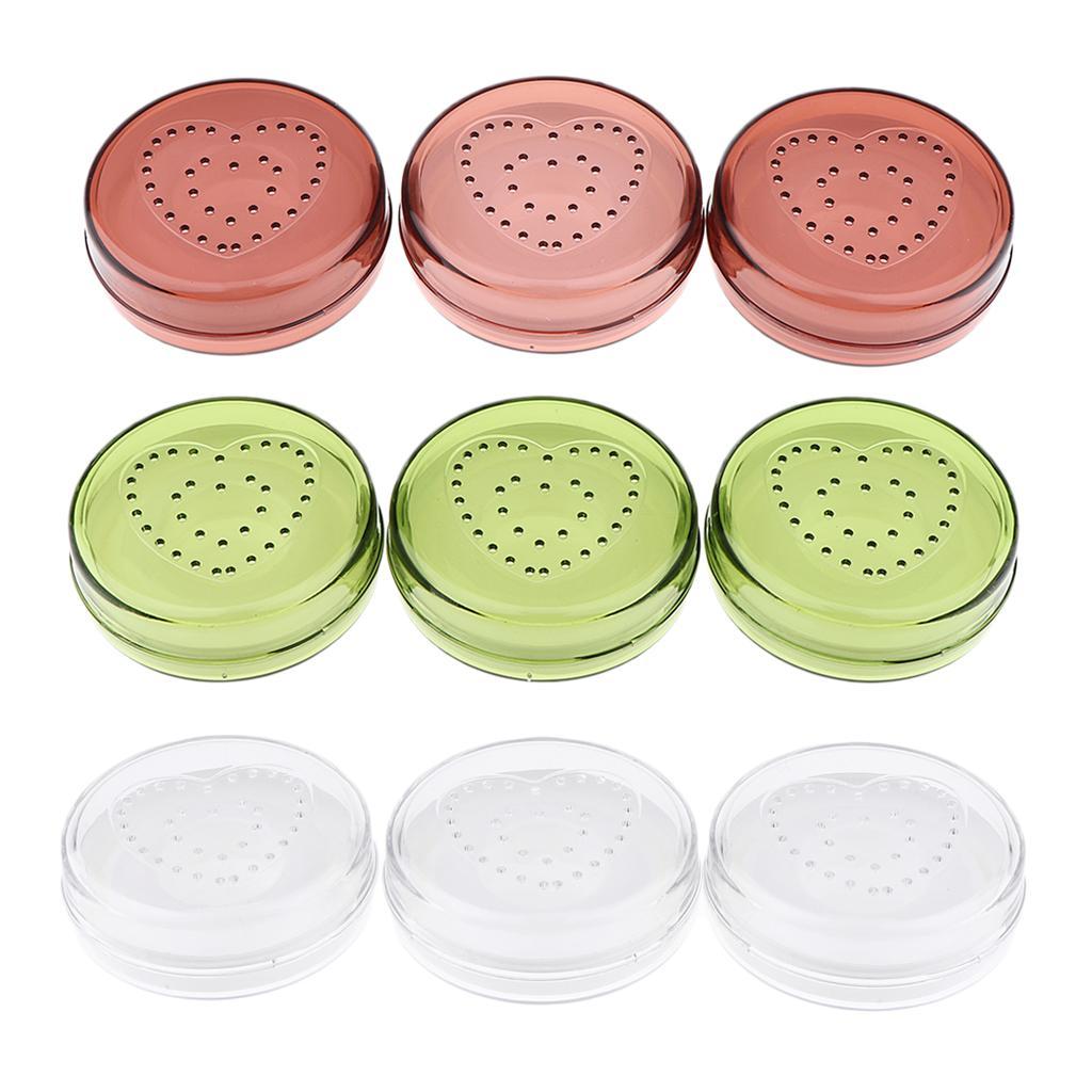 3Pcs Round False Eyelash Storage Case Box Eyelash Holder Container