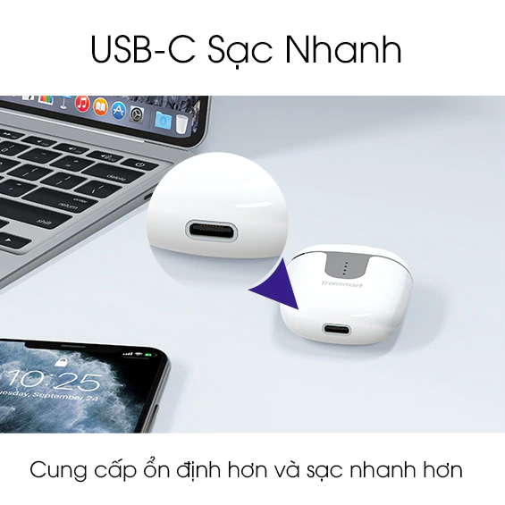 Tai Nghe Bluetooth Tronsmart Onyx ACE, Tai Nghe Nhét Tai Không Dây, Tai Nghe Thể Thao Bluetooth 5.0 Khử Tiếng Ồn Với Chip Qualcomm APTX 4 Micrô -4081- Hàng Nhập Khẩu