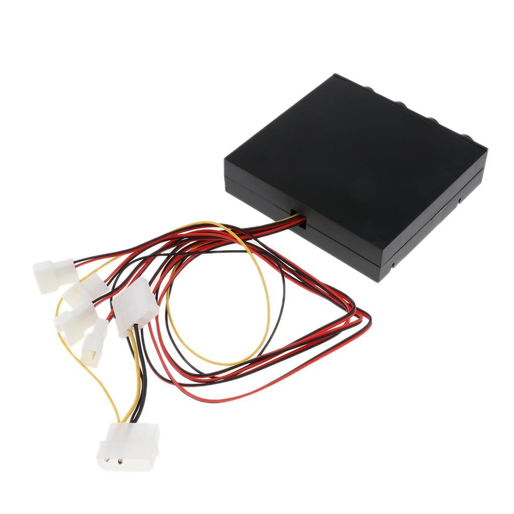 3.5" Computer HDD Case CPU 4 Channel Fan Speed Controller Light