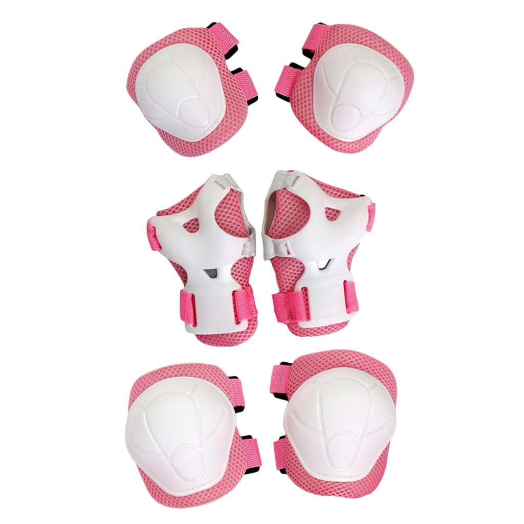 6 Pcs Kid Child Roller Skating Bicycle Bike Knee Wrist Elbow Pad Sets - 6 colors to choose