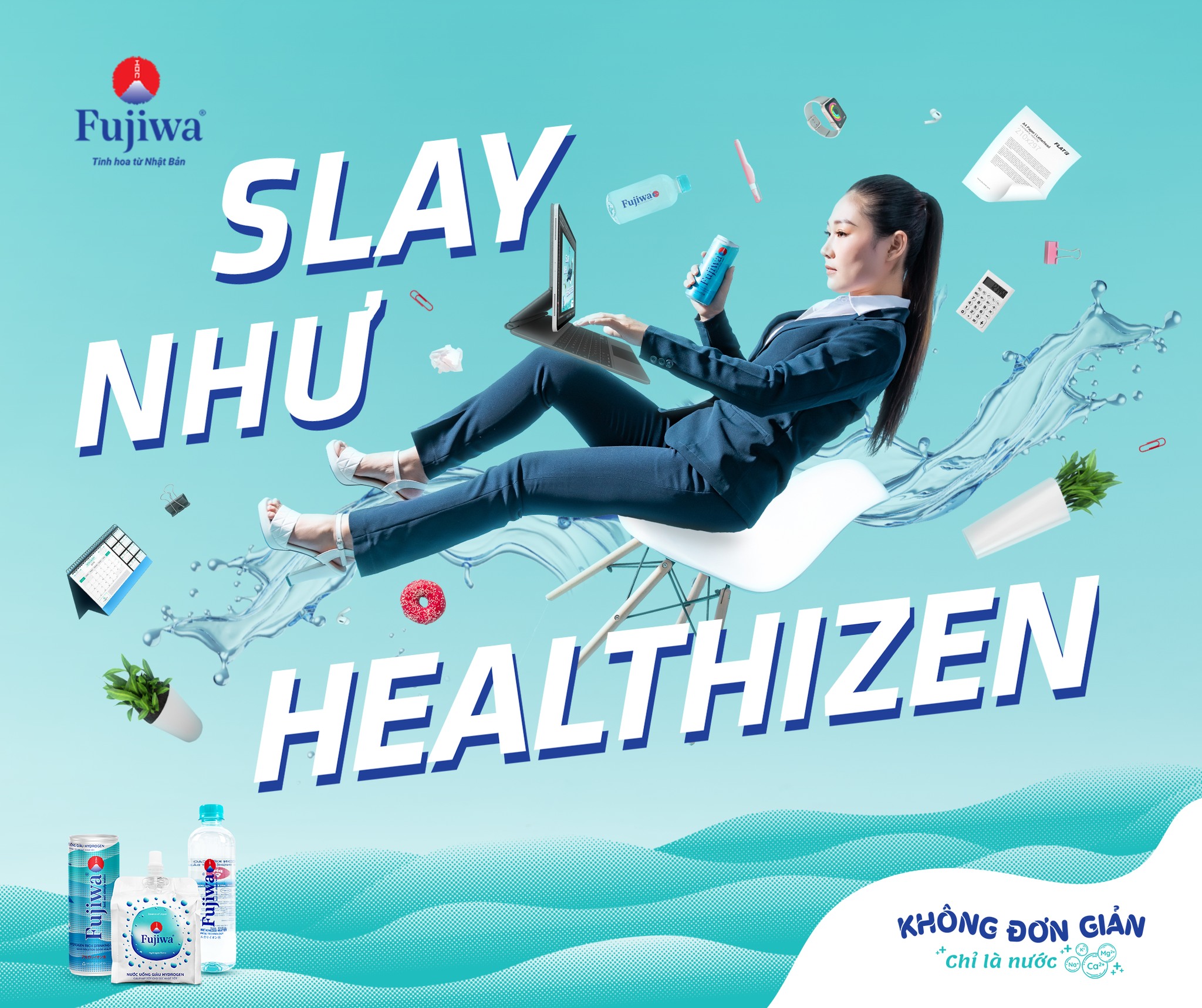 Nước Uống Ion Kiềm Giàu Hydrogen Cao Cấp Fujiwa Đóng Lon 330ml - Detox nhanh, Hỗ trợ tiêu hoá, Cải thiện đường ruột, Giải độc gan