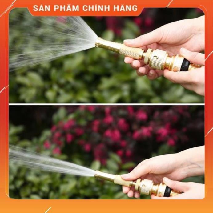 Vòi Xịt️Evoucher Bộ dây vòi xịt nước rửa xe, tưới cây , tăng áp 3 lần, loại 20m 206587 đầu đồng, cút đồng