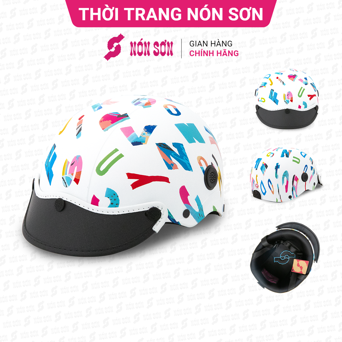 Mũ bảo hiểm lỗ thông gió hoa văn chính hãng NÓN SƠN AMP-TR124