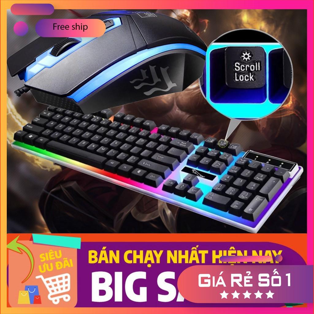 Bộ Bàn Phím Gaming có dây Kèm Chuột Máy Tính Con Báo Có LED 7 Màu Ấn Tượng