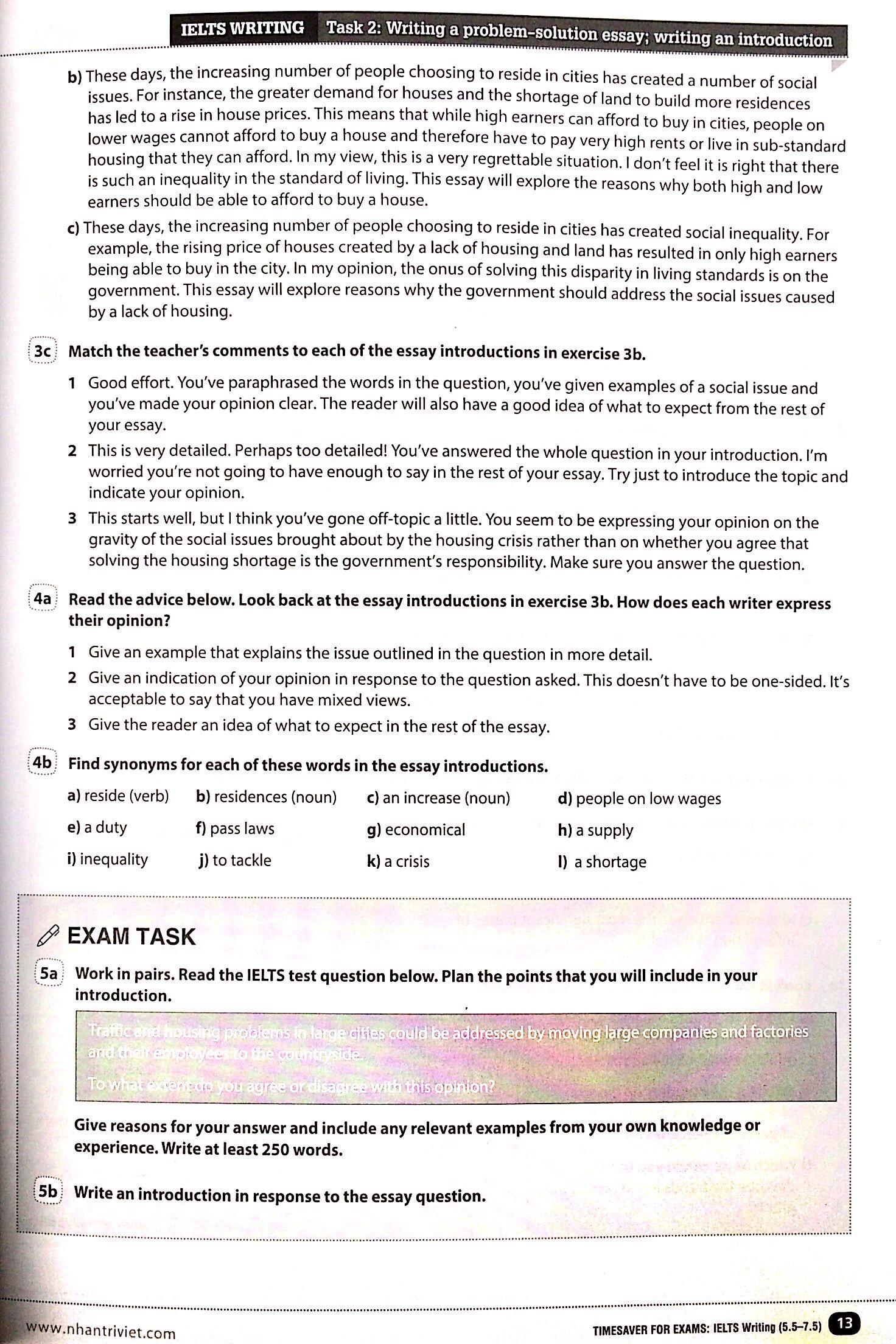 Sách Timesaver For Exams - IELTS Writing 5.5 - 7.5