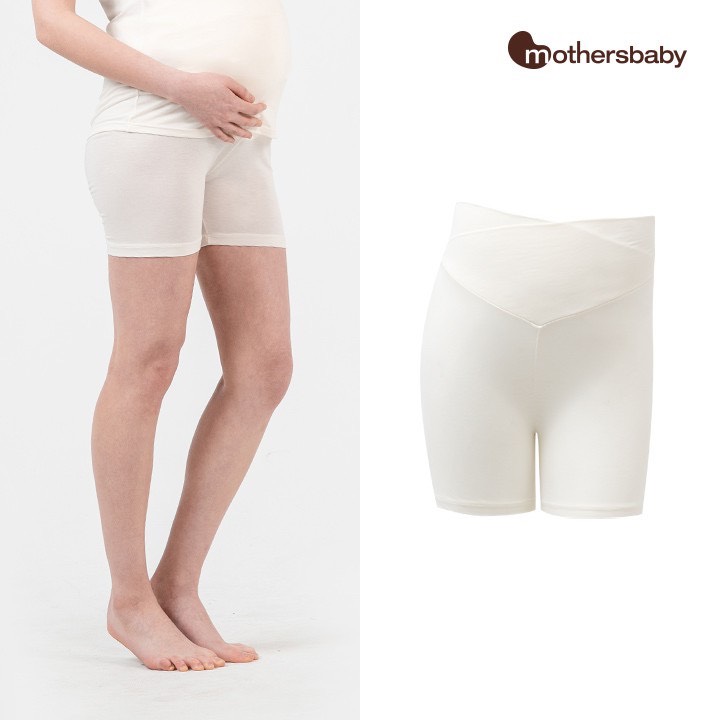 Quần Legging Bầu Cạp V, Ngắn, Không Siết Bụng, Chất Liệu Tencel Nhẹ, Mát, Co Dãn Tốt - Thương Hiệu Mothersbaby Hàn Quốc