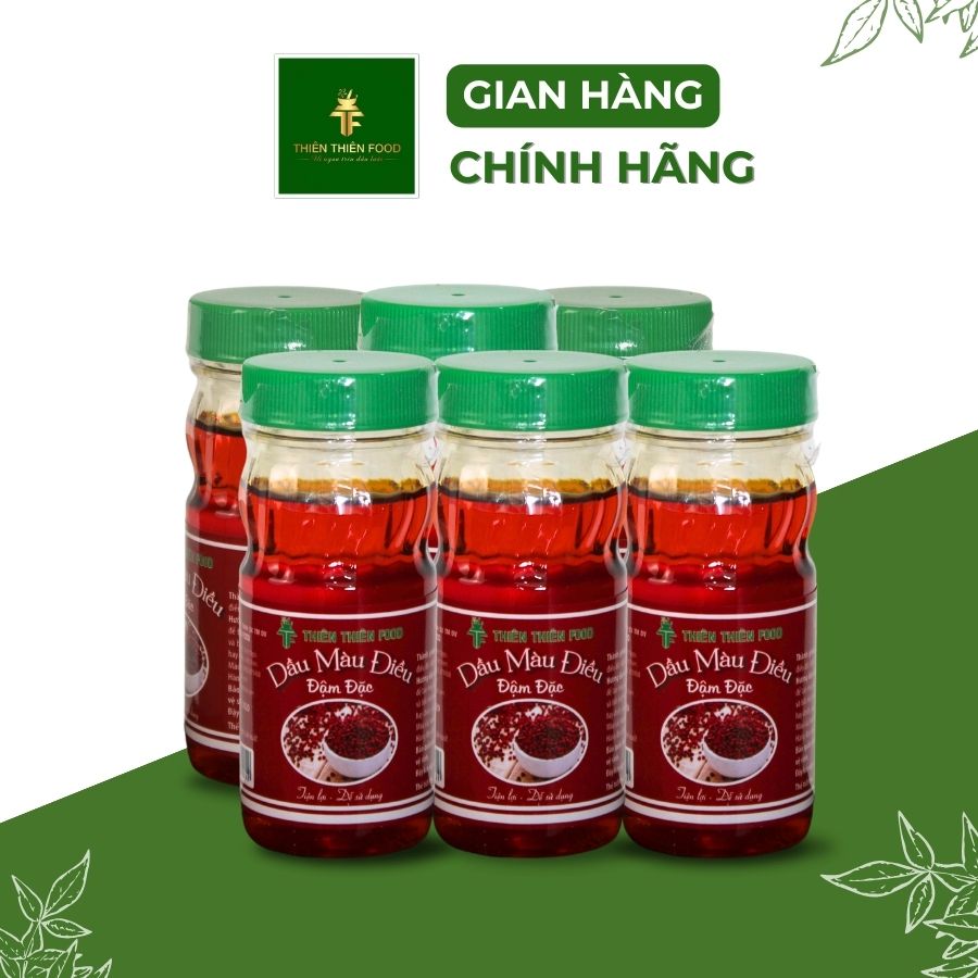 Combo 6 Chai Màu Dầu Điều Đậm Đặc 100ml Thương Hiệu Thiên Thiên Food - Dùng tạo màu cho món ăn ngon và hấp dẫn hơn