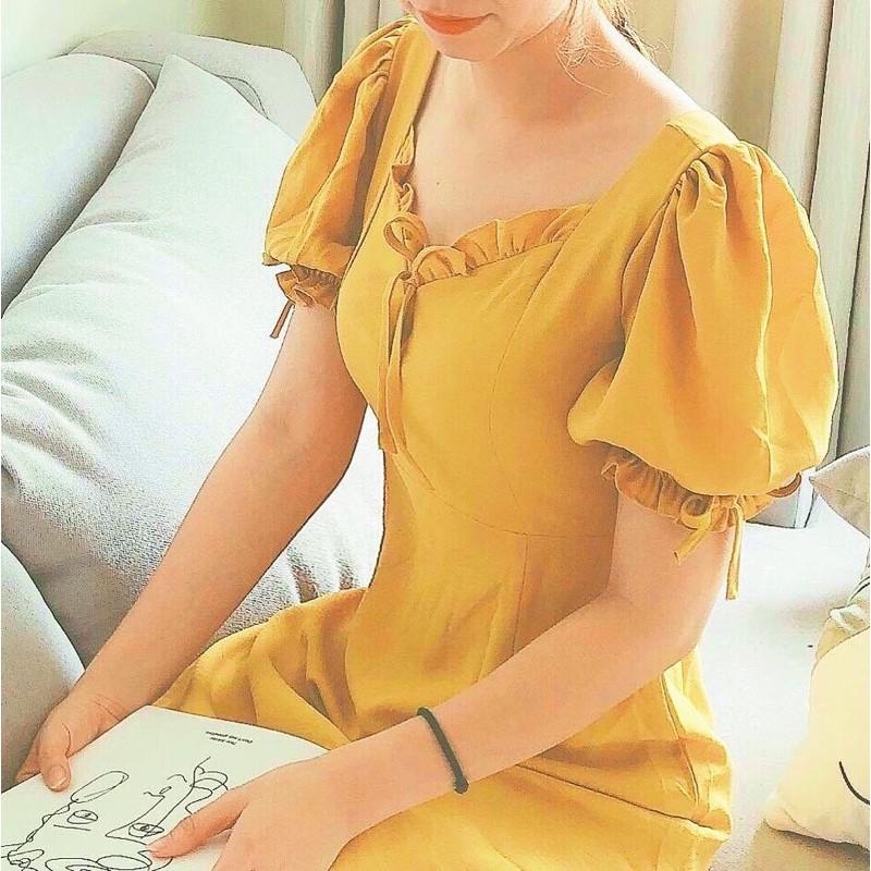 Đầm Xoè Tay Ngắn 2 Màu Freesize