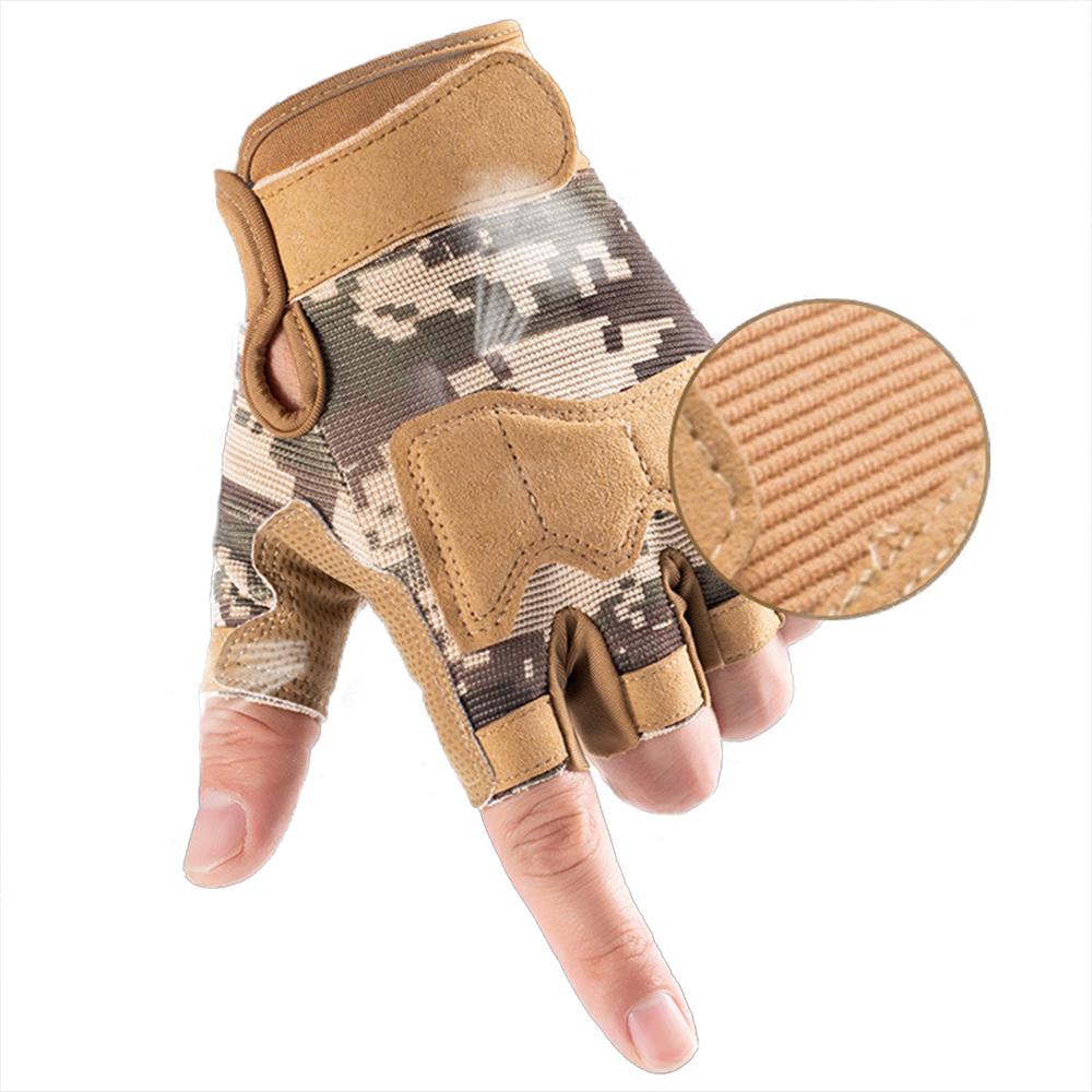 Thể Thao Ngoài Trời Fingerless Gloves Ngón Quân Sự Găng Tay Chiến Thuật Quân Đội Cam Phối Leo Núi Đi Xe Đạp Đi Airsoft Tập Gym S2104