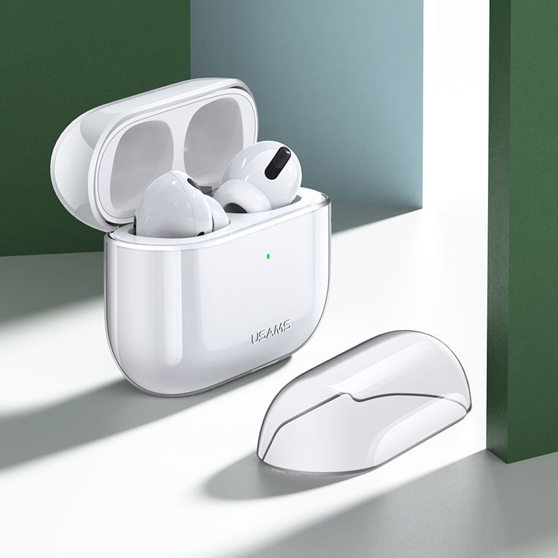 Bao case silicon trong suốt chống sốc siêu mỏng cho tai nghe Apple Airpods Pro hiệu Usams US-BH570 - Hàng nhập khẩu