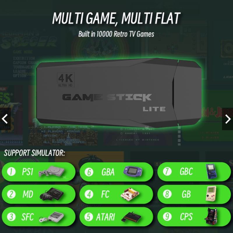 Bộ Máy Retro Gamestick M8 64G 2 tay cầm kết nối HDMI cho màn hình Tivi máy tính máy chiếu