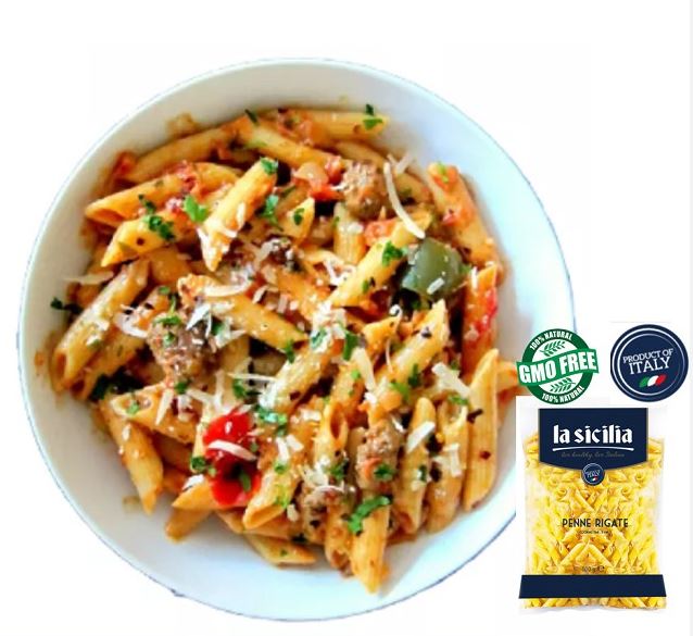 Nui ống xéo ( Penne Rigate )  La Sicilia gói 500g -Ý