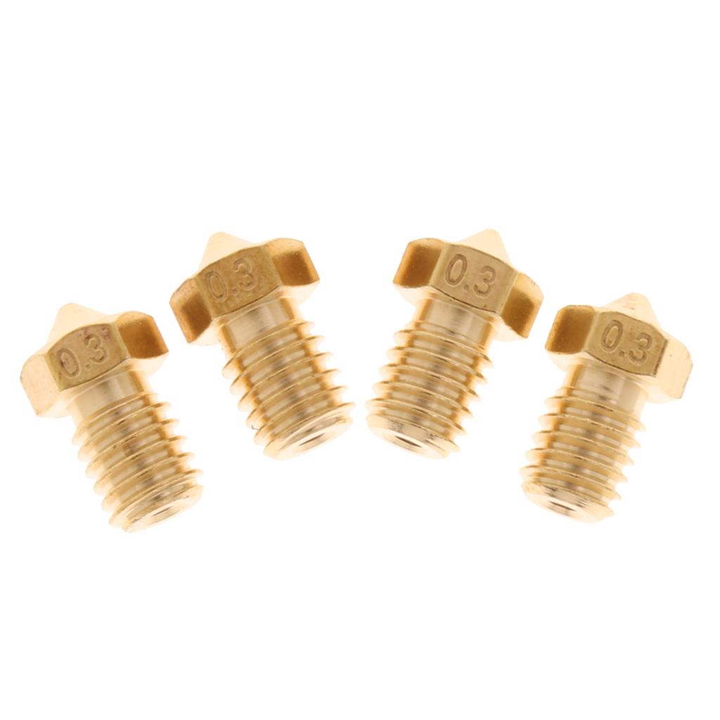 4 Pack 0.3mm Brass Extruder Nozzle Print head for 1.75mm Filament 3D