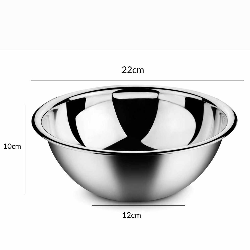 Âu trộn bột / Tô trộn bột inox 22cm