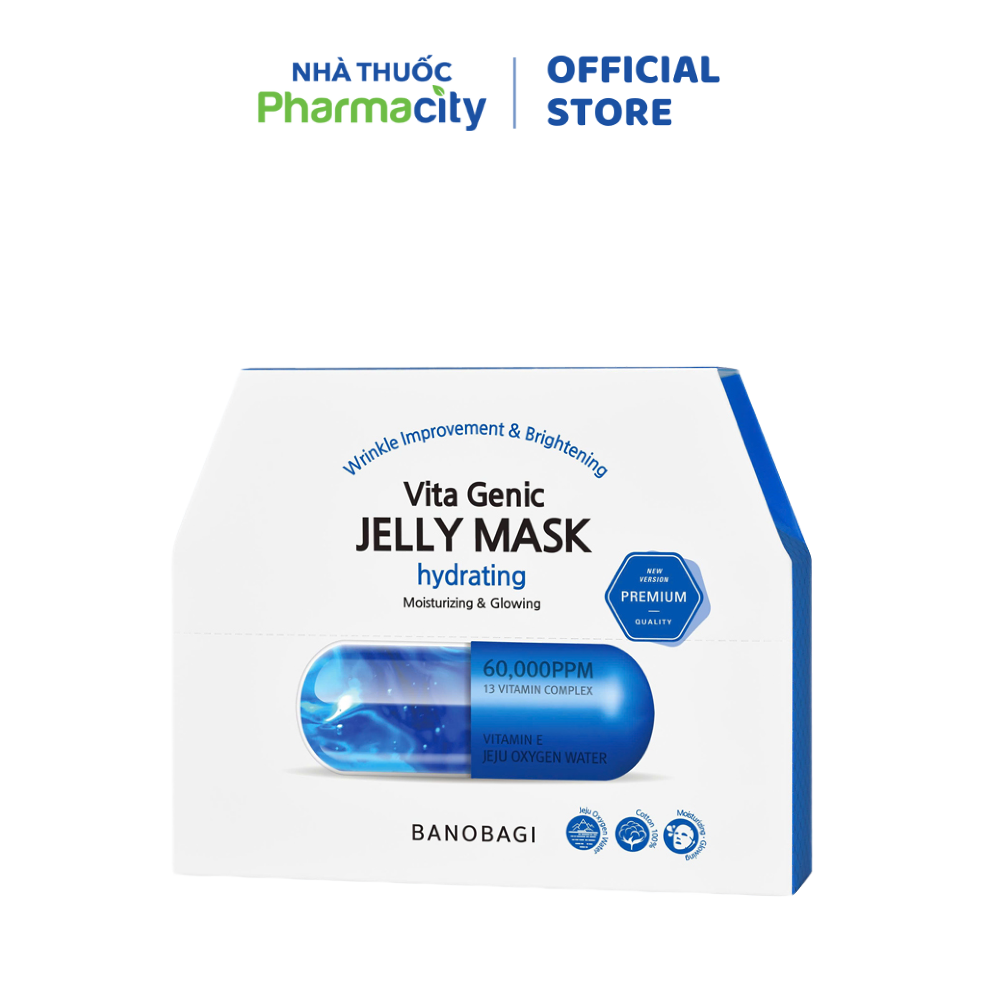 Mặt Nạ BANOBAGI Vita Genic Jelly Mask Hydrating (Xanh Dương) (Hộp 10 miếng)
